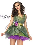 Woodland fairy, costume dress, leaves, flowers